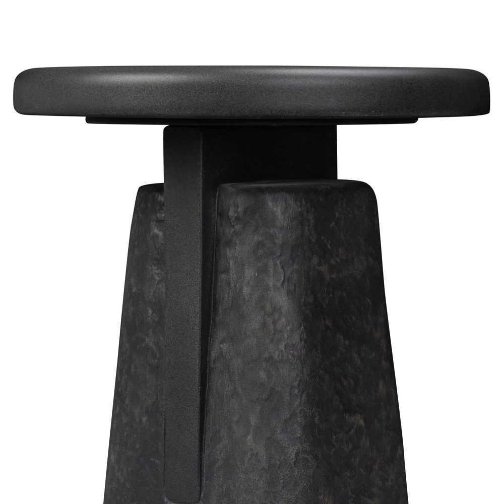 Daro Modern Classic Black Concrete Outdoor End Table|