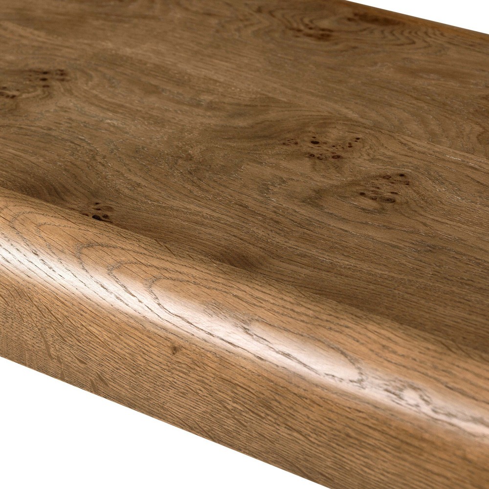 Daven Rustic Lodge Brown Oak Burl Rectangular Console Table|