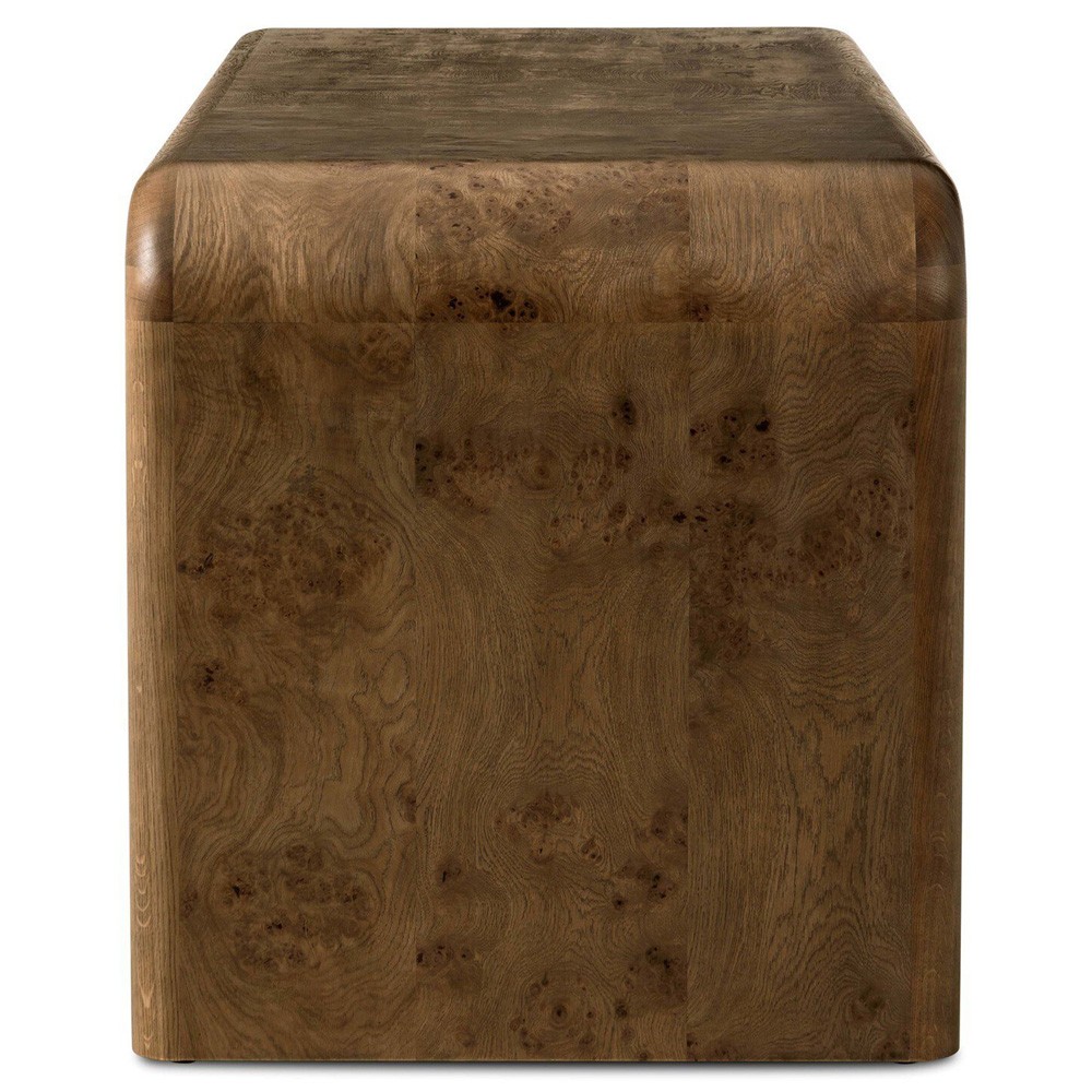 Daven Rustic Lodge Brown Oak Burl Desk|