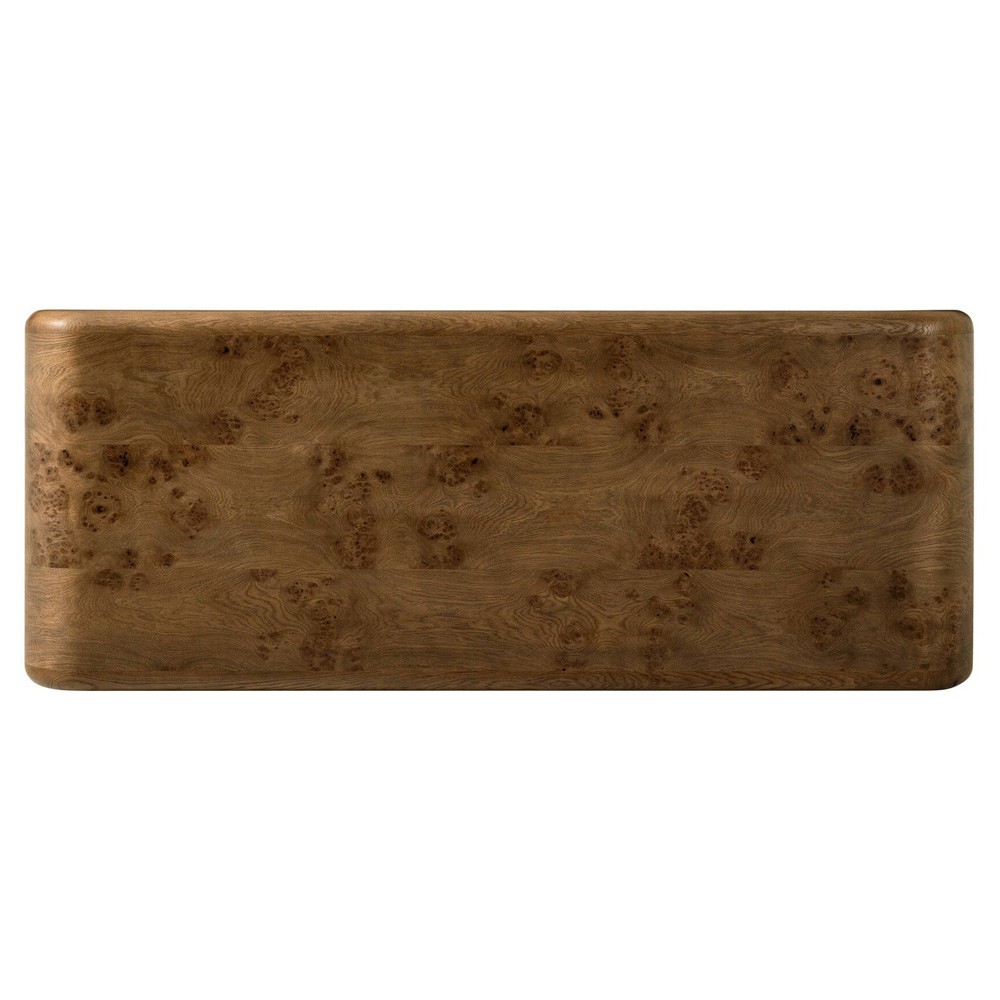 Daven Rustic Lodge Brown Oak Burl Desk|
