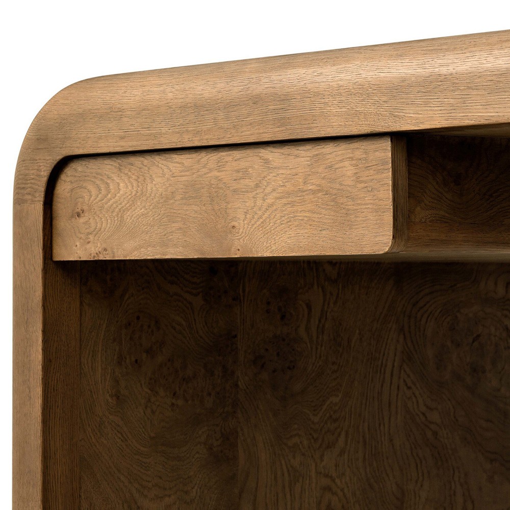 Daven Rustic Lodge Brown Oak Burl Desk|