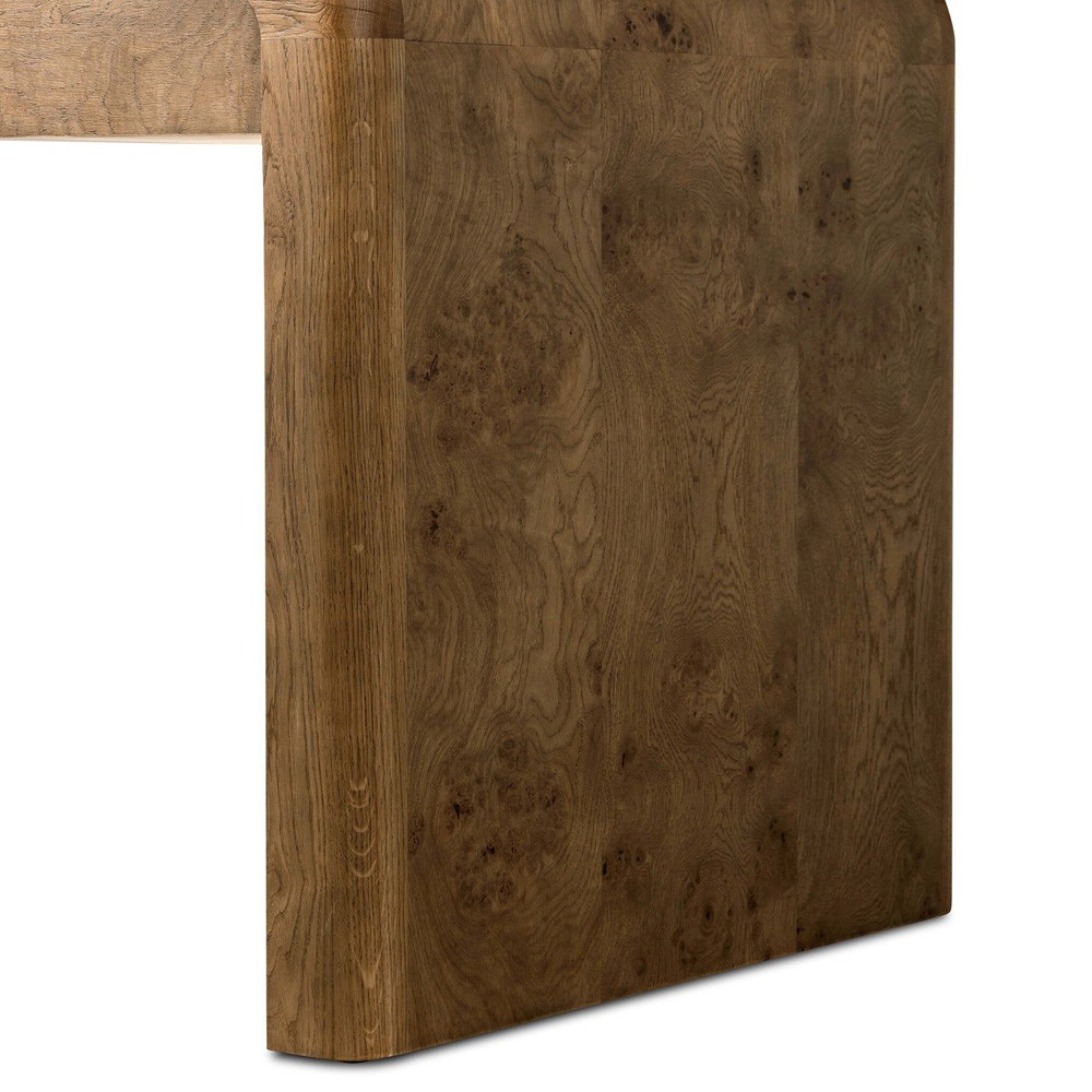 Daven Rustic Lodge Brown Oak Burl Desk|
