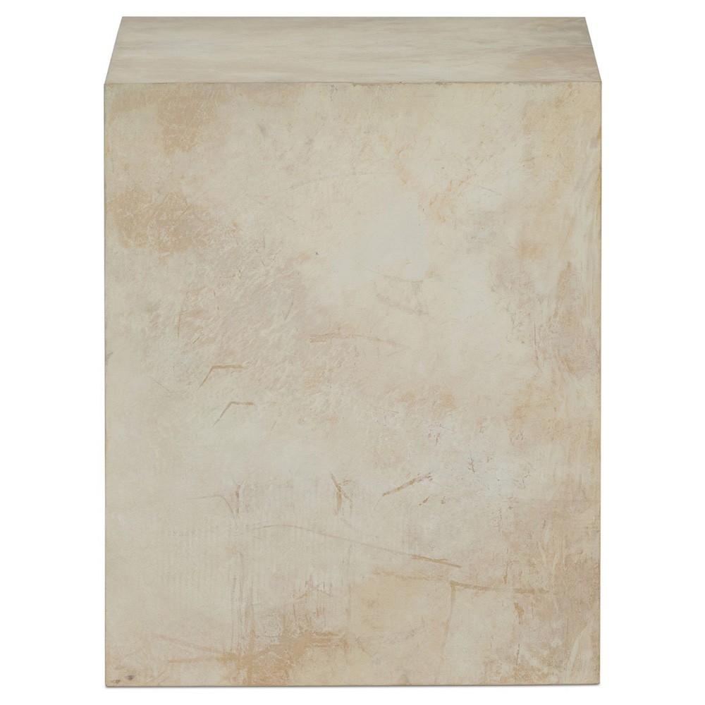 Dolly Modern Classic Cream Leather Wrapped Nightstand|