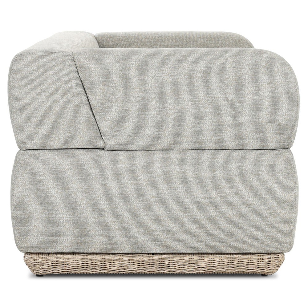 Evander Coastal Beach Grey Woven Outdoor Sofa - 96"|