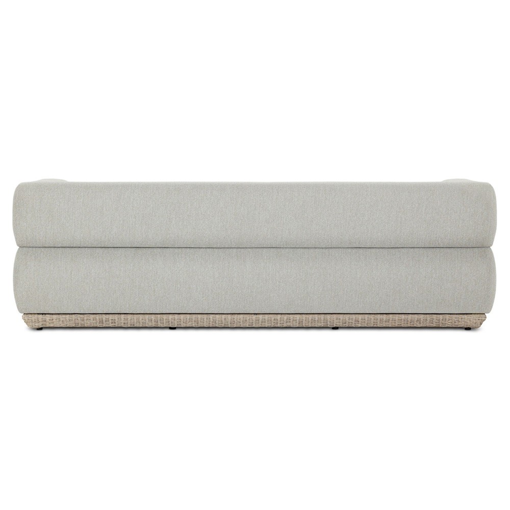 Evander Coastal Beach Grey Woven Outdoor Sofa - 96"|