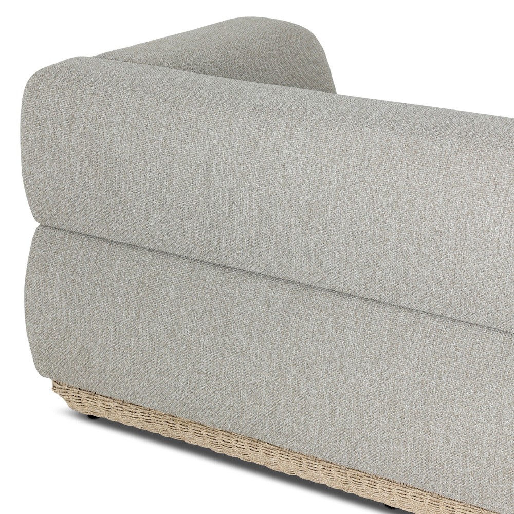 Evander Coastal Beach Grey Woven Outdoor Sofa - 96"|