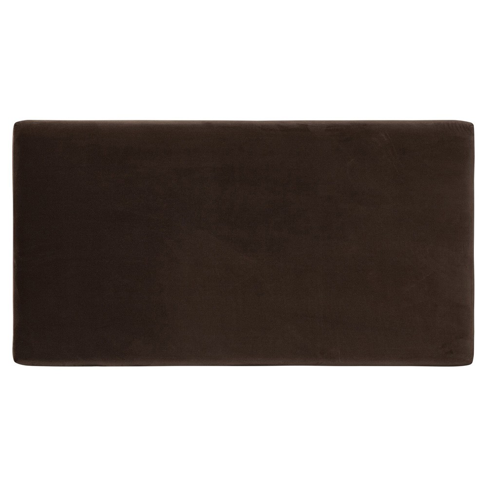 Harlin Updated Traditional Brown Velvet Performance Rectangular Cocktail Ottoman|