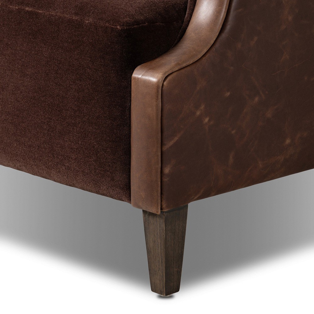 Harvey Updated Traditional Brown Velvet Club Chair|