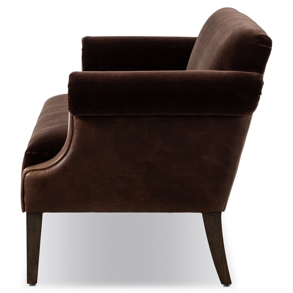 Harvey Updated Traditional Brown Velvet Sofa - 60"|