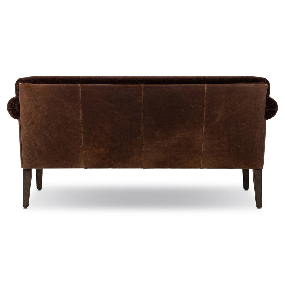 Harvey Updated Traditional Brown Velvet Sofa - 60"|