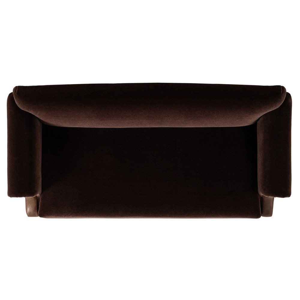 Harvey Updated Traditional Brown Velvet Sofa - 60"|
