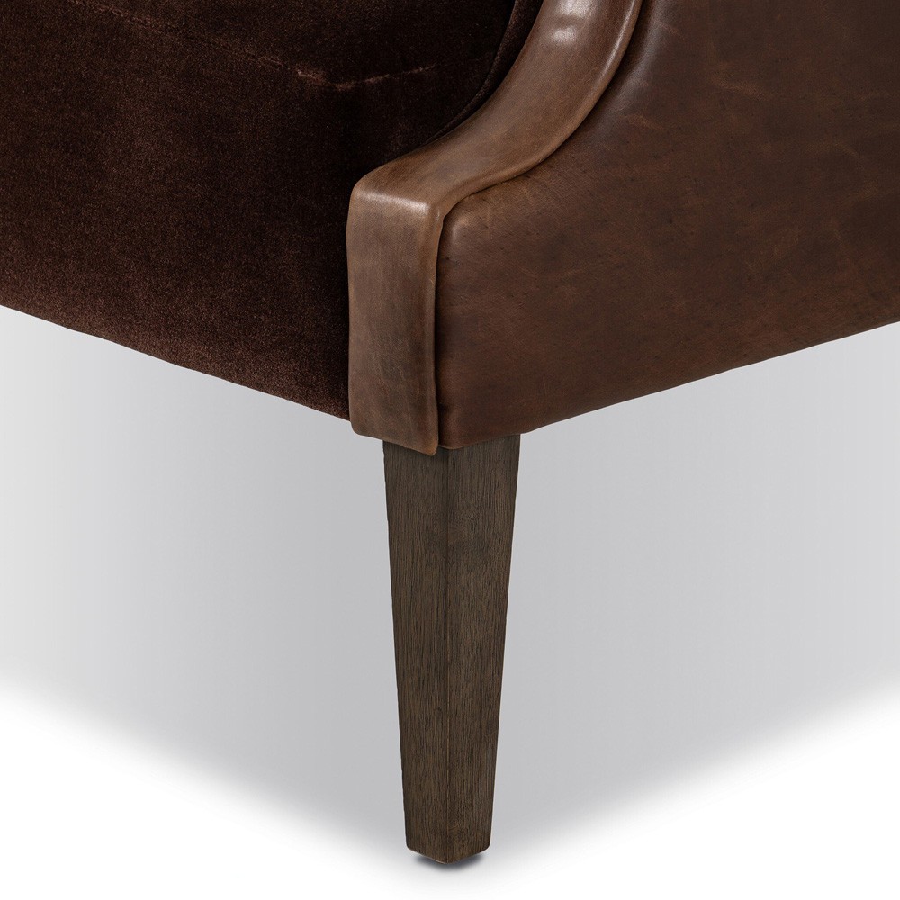 Harvey Updated Traditional Brown Velvet Sofa - 60"|