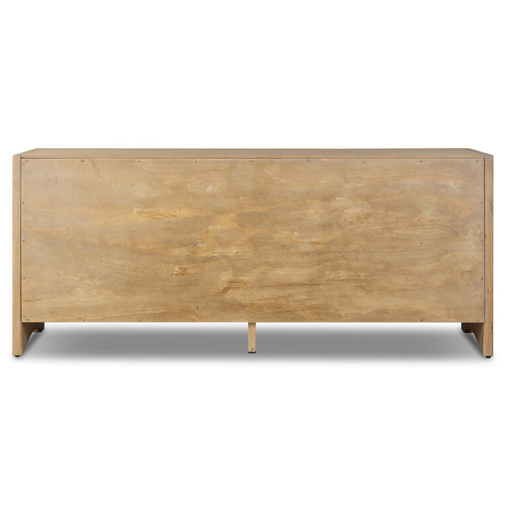 Hazel Modern Classic Light Wash Oak Reeded Double Dresser|