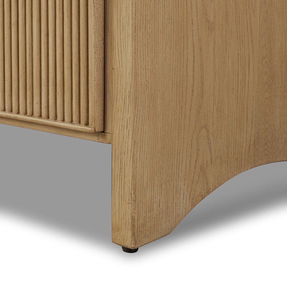 Hazel Modern Classic Light Wash Oak Reeded Double Dresser|