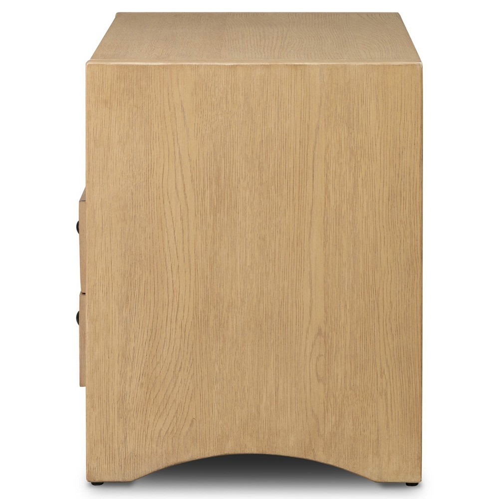 Hazel Modern Classic Light Wash Oak Reeded Nightstand|