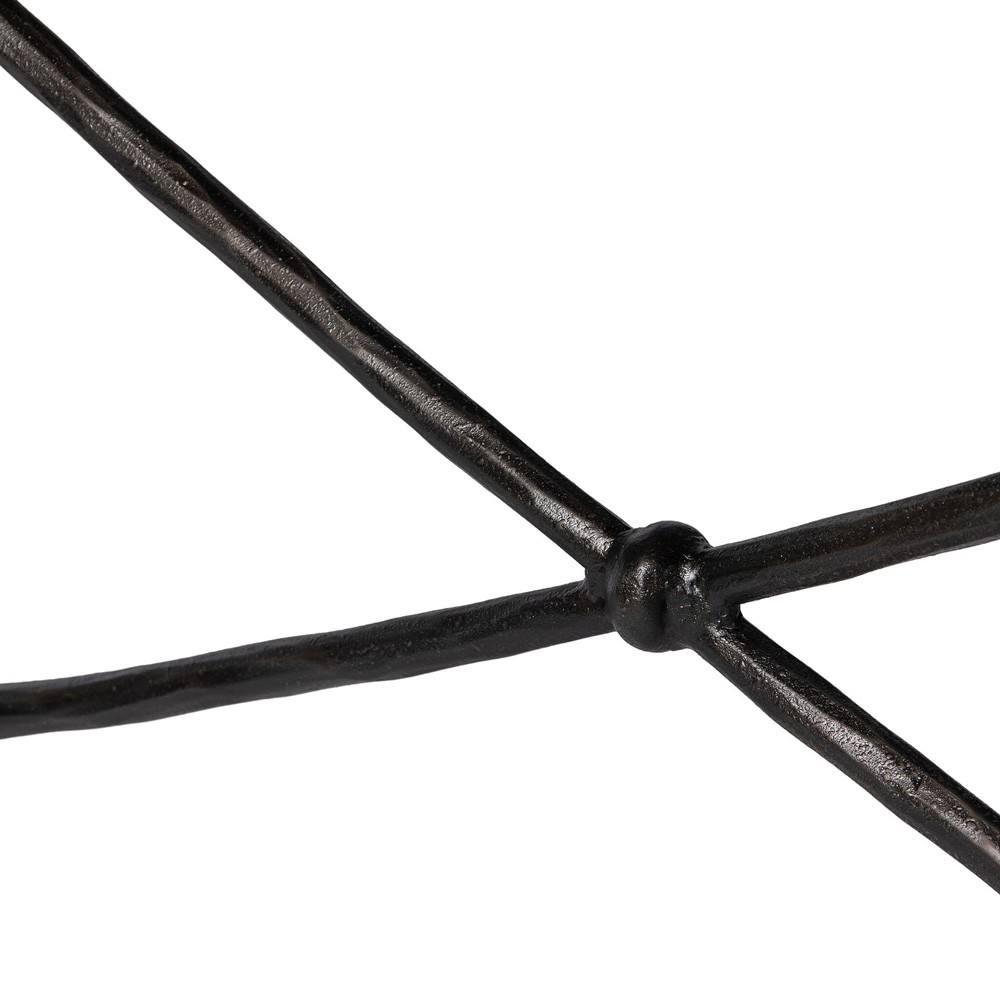 Jane Updated Traditional Textured Black Iron Rectangular Console Table|