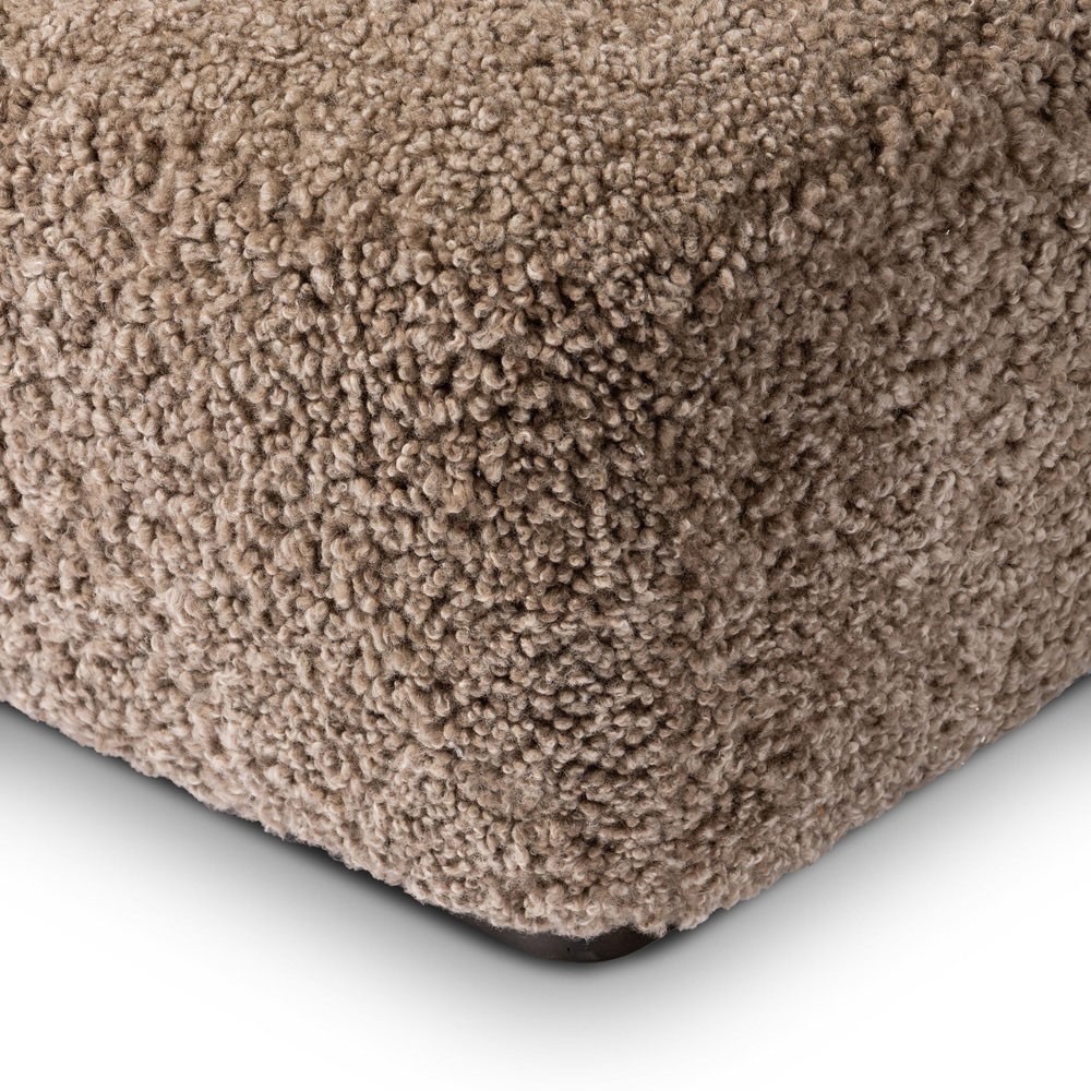 Justine Modern Classic Taupe Shearling Chaise Lounge|