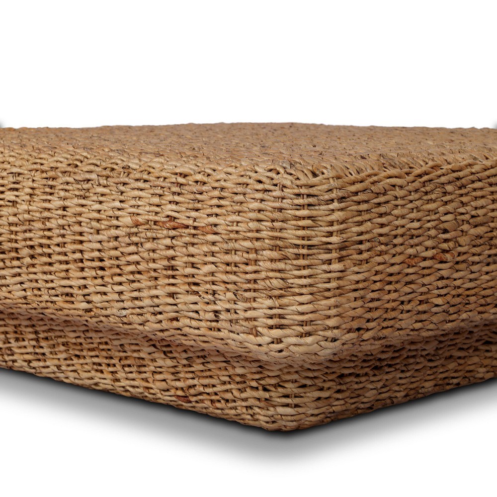 Keira Coastal Beach Bleached Woven Banana Leaf Square Coffee Table |