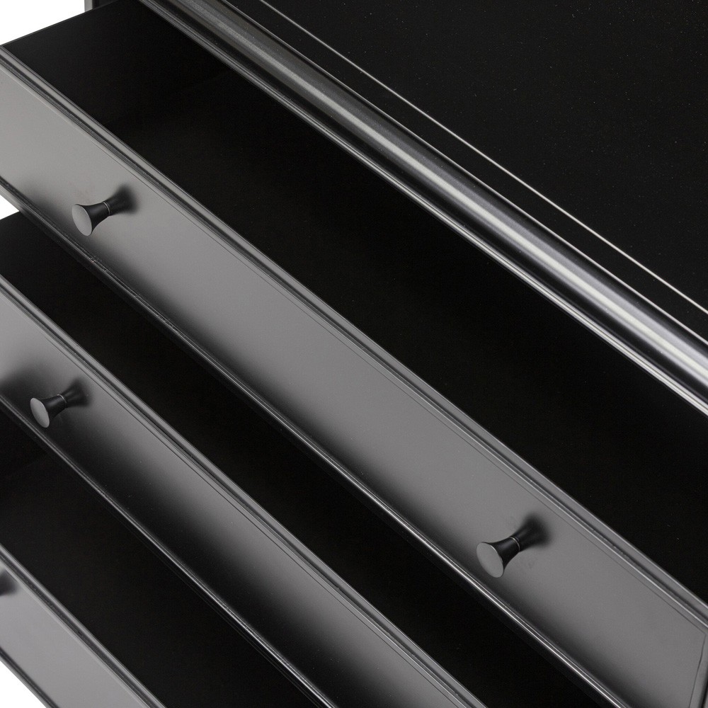 Kurk Updated Traditional Black Iron Nightstand|