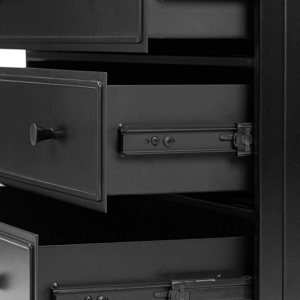 Kurk Updated Traditional Black Iron Nightstand|