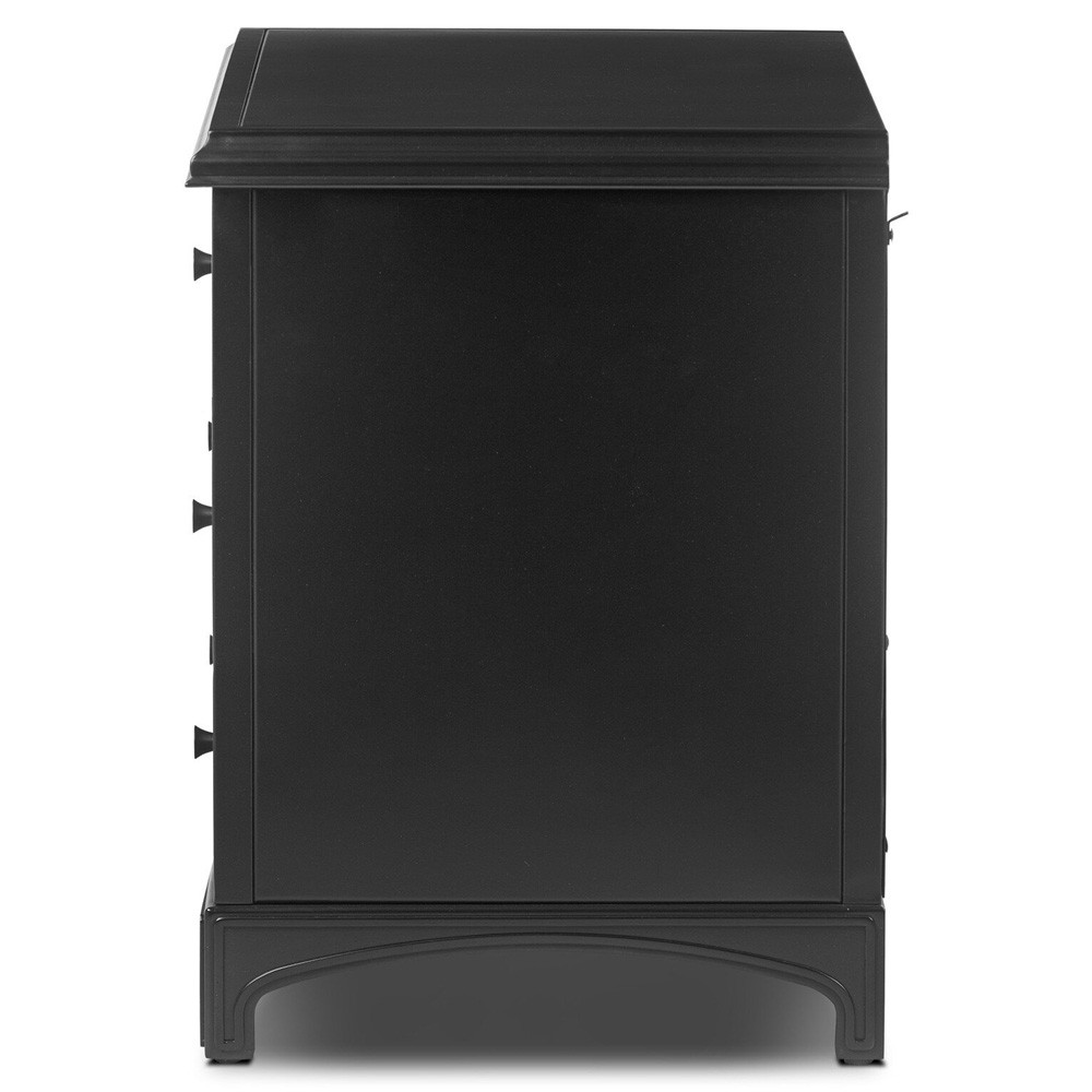 Kurk Updated Traditional Black Iron Nightstand|