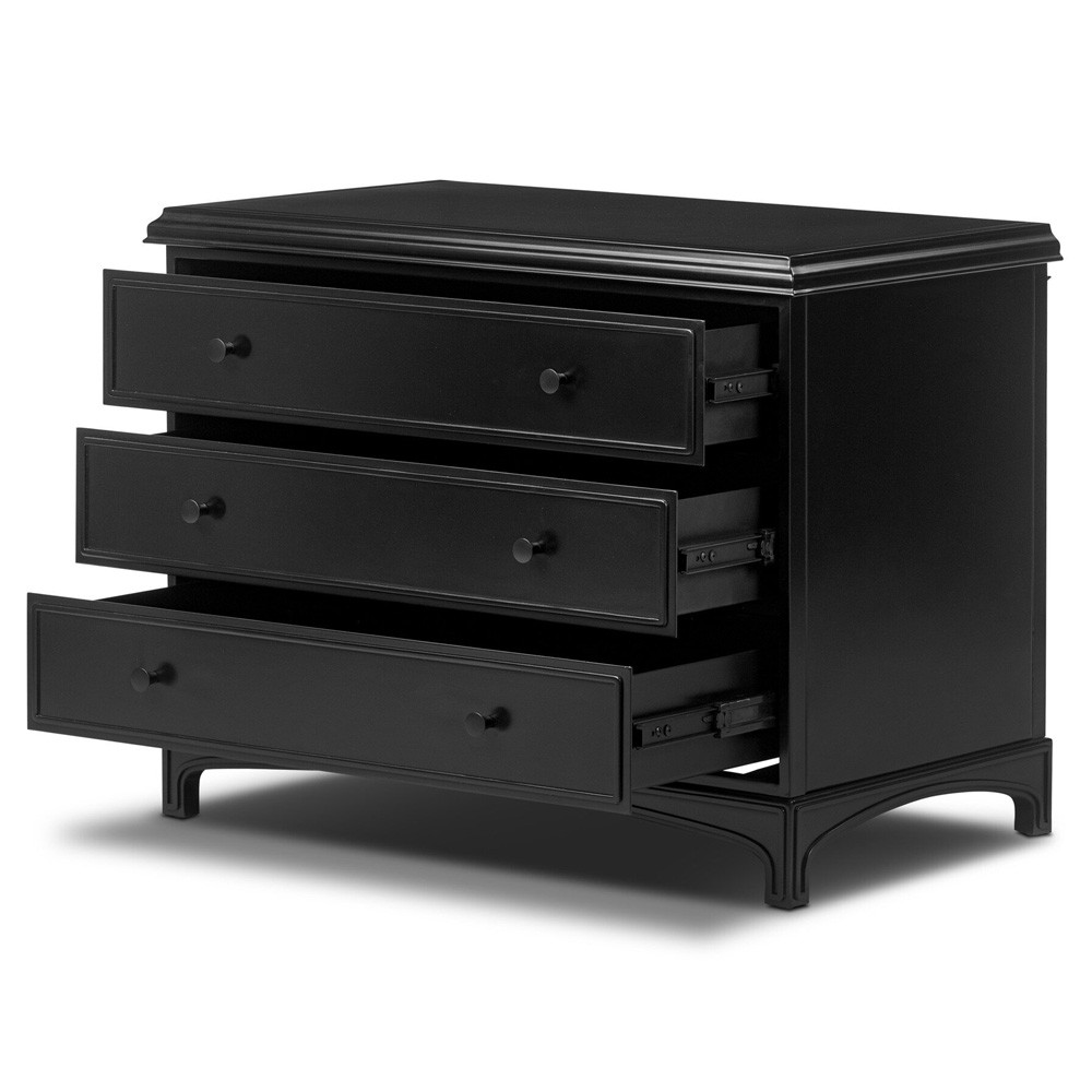 Kurk Updated Traditional Black Iron Nightstand|