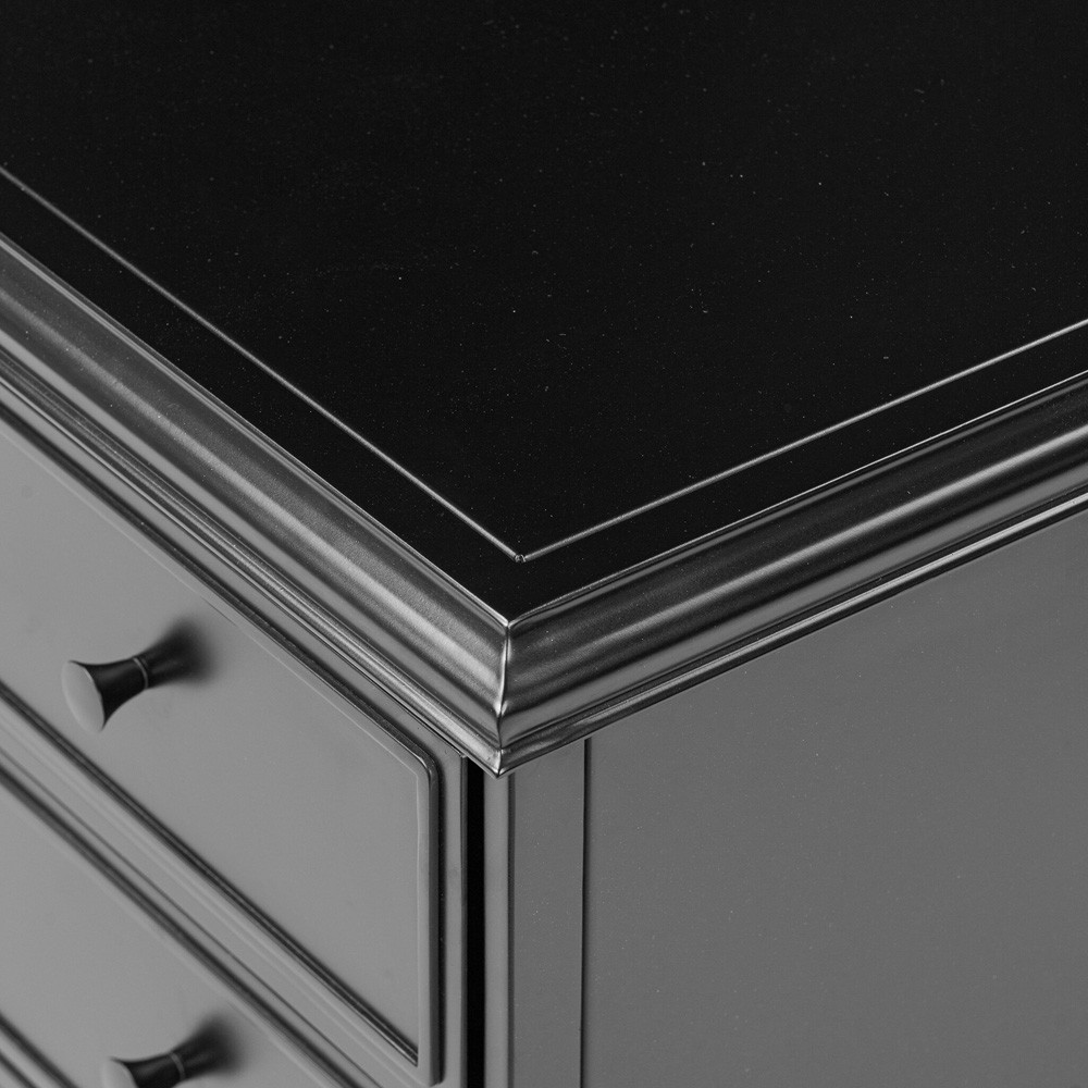 Kurk Updated Traditional Black Iron Nightstand|