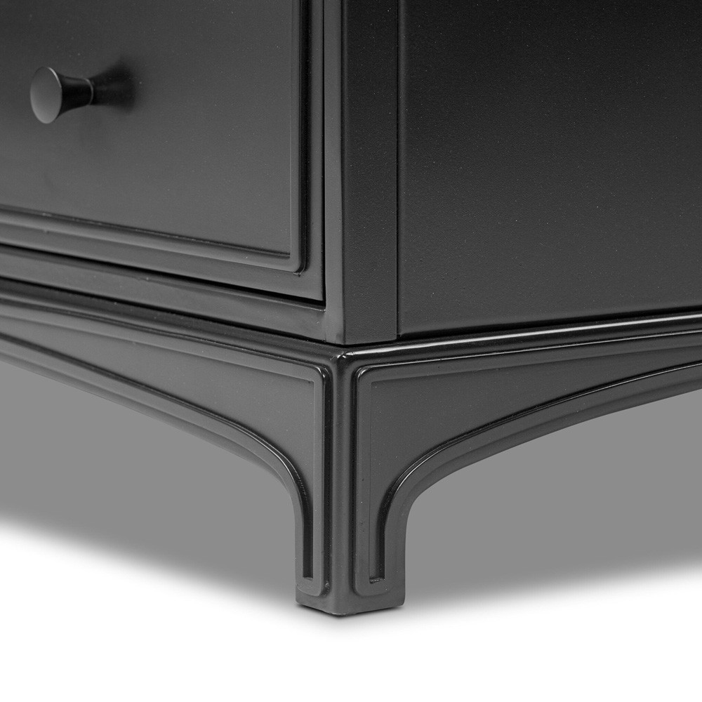 Kurk Updated Traditional Black Iron Nightstand|