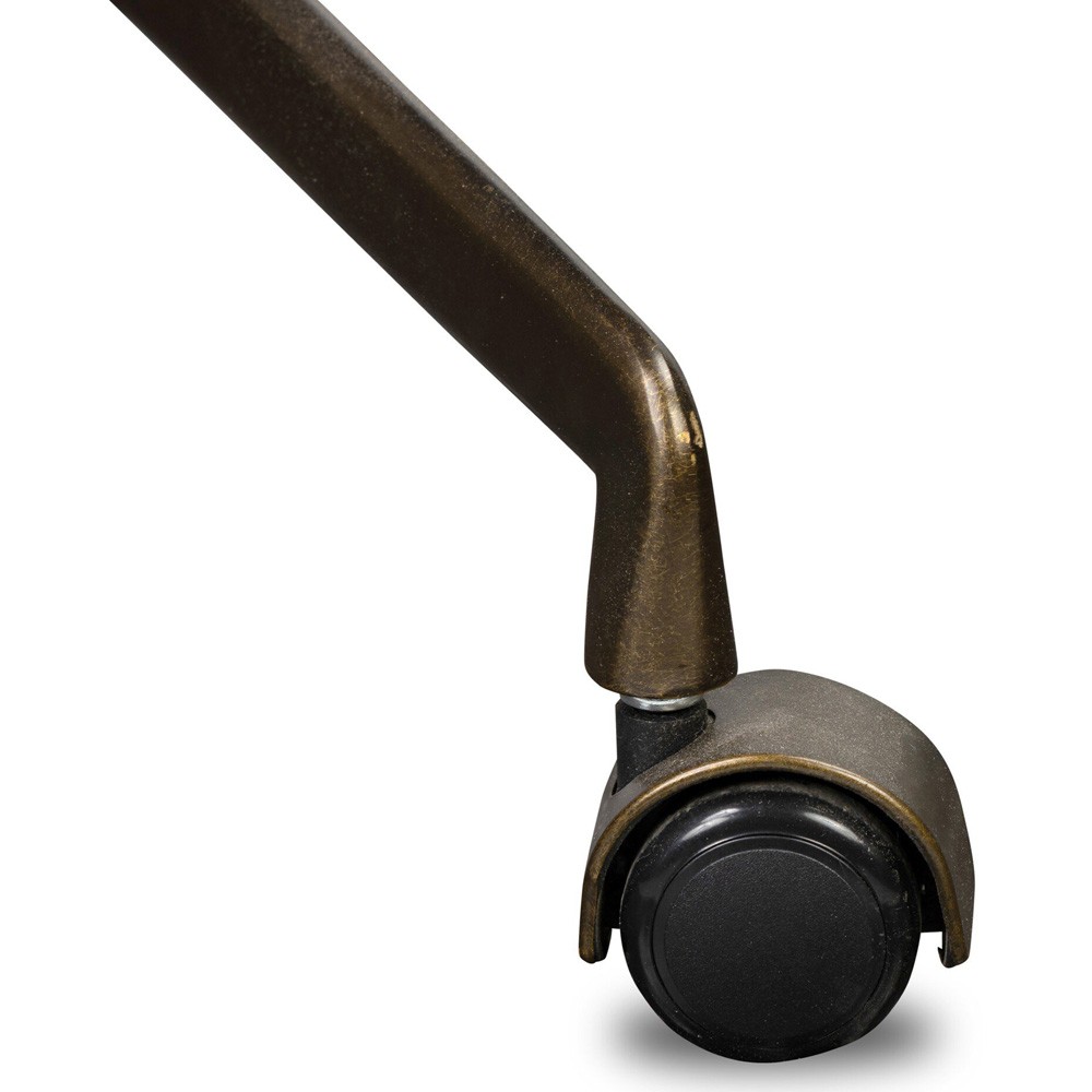 Lemmy Modern Classic Brown Leather Brushed Brass Desk Chair|