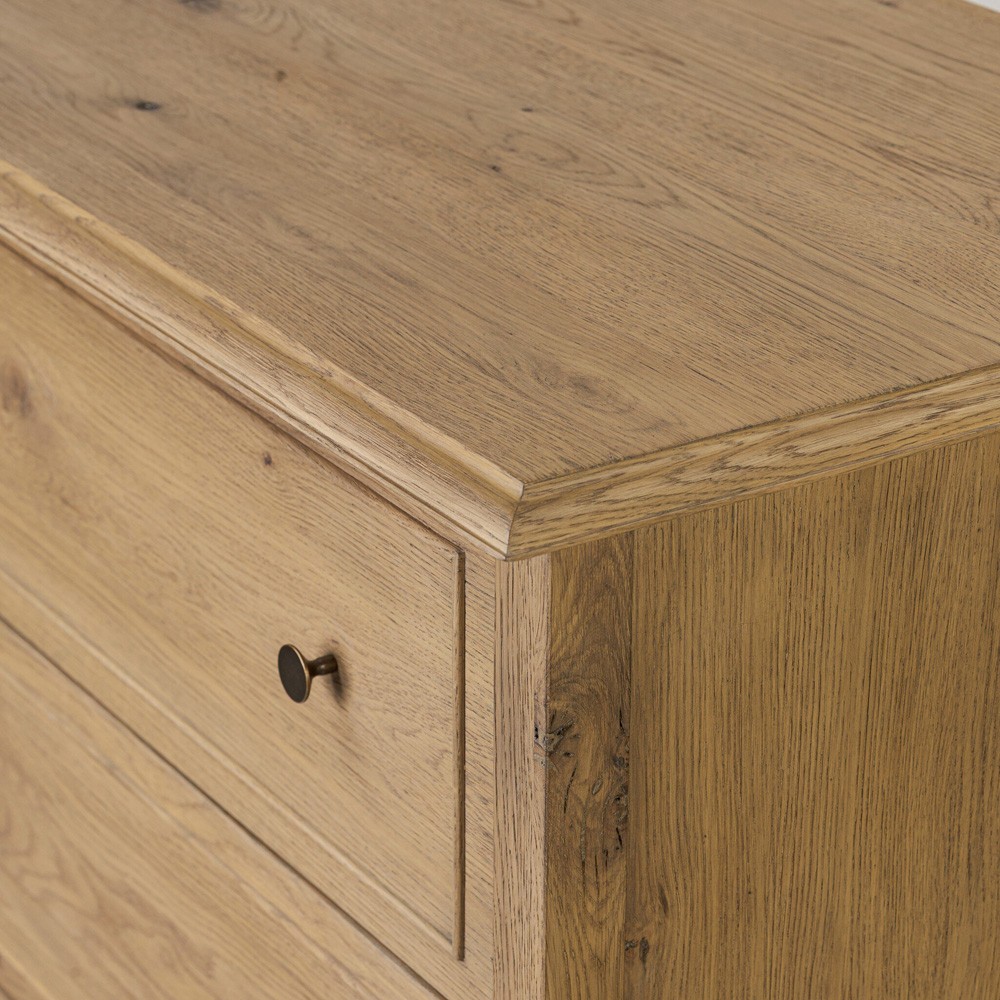 Adelaide Rustic Lodge Brown Aged Oak Tall Dresser|