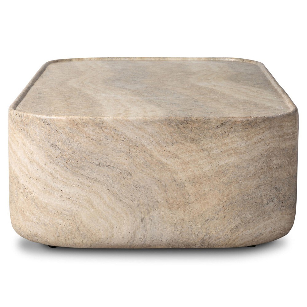 Manor Modern Classic Grey Concrete Rectangular Block Outdoor Coffee Table|