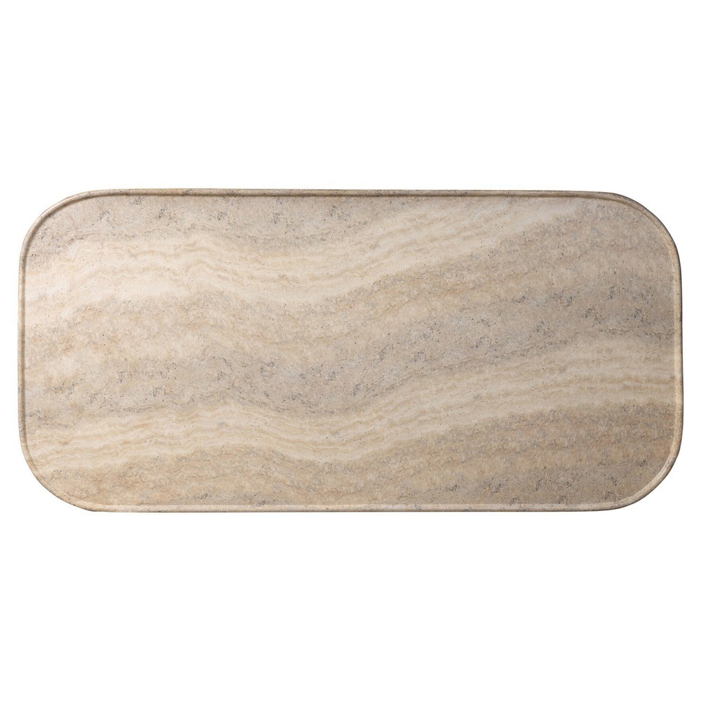 Manor Modern Classic Grey Concrete Rectangular Block Outdoor Coffee Table|