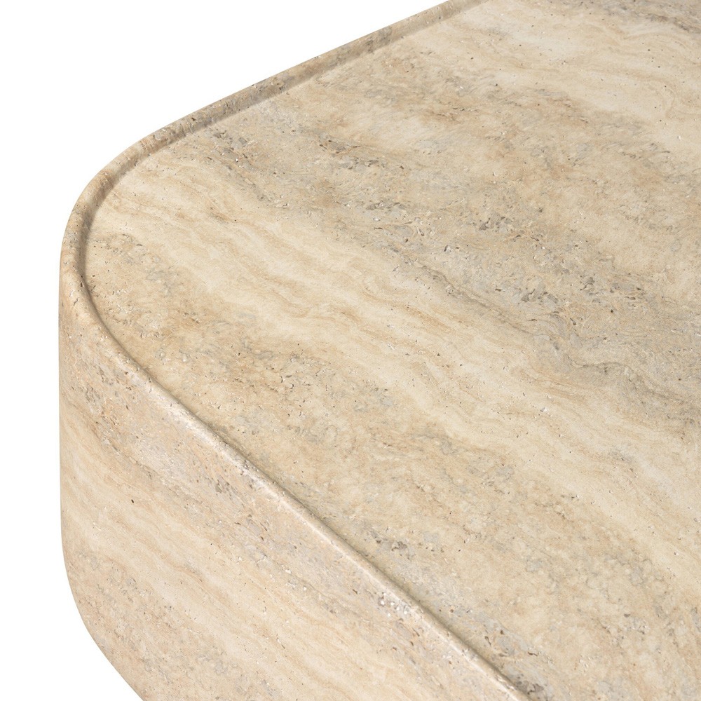 Manor Modern Classic Grey Concrete Rectangular Block Outdoor Coffee Table|