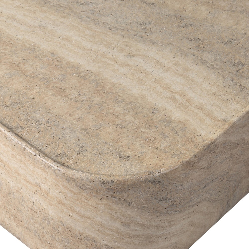 Manor Modern Classic Grey Concrete Rectangular Block Outdoor Coffee Table|