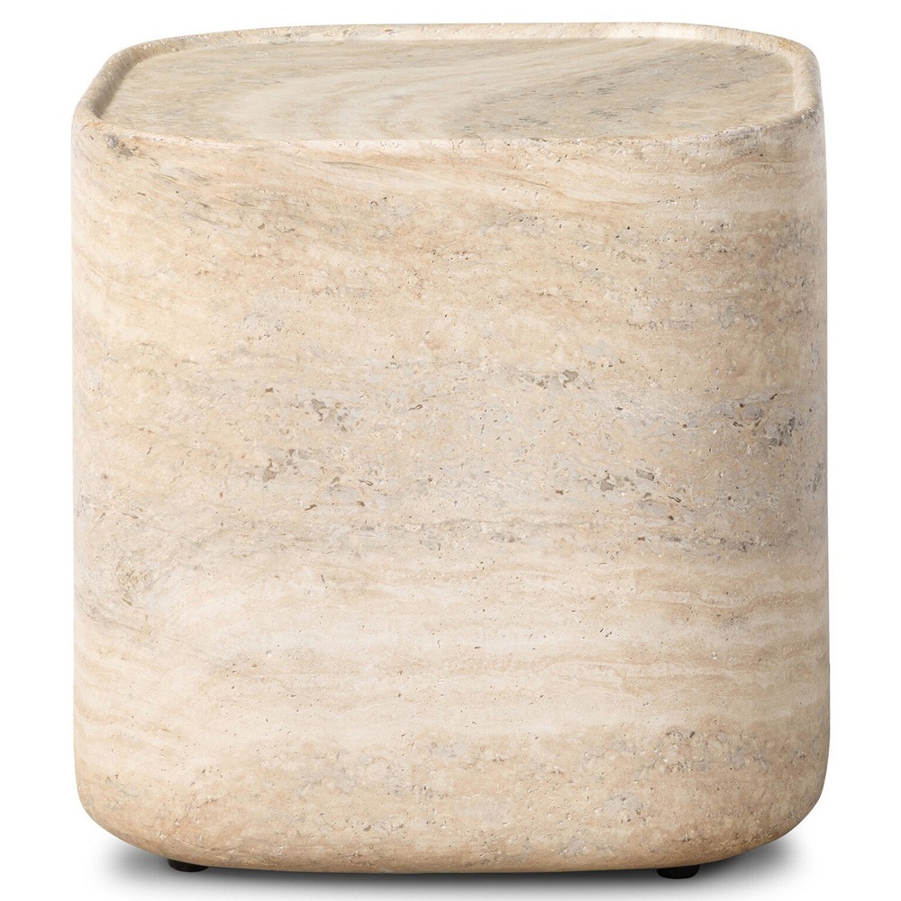 Manor Modern Classic Grey Concrete Block Outdoor End Table|