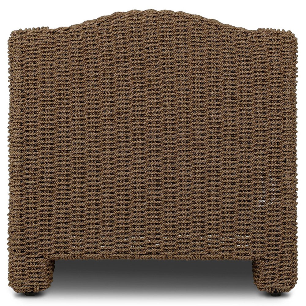 Marina Coastal Beach Cream Woven Outdoor Lounge Chair|