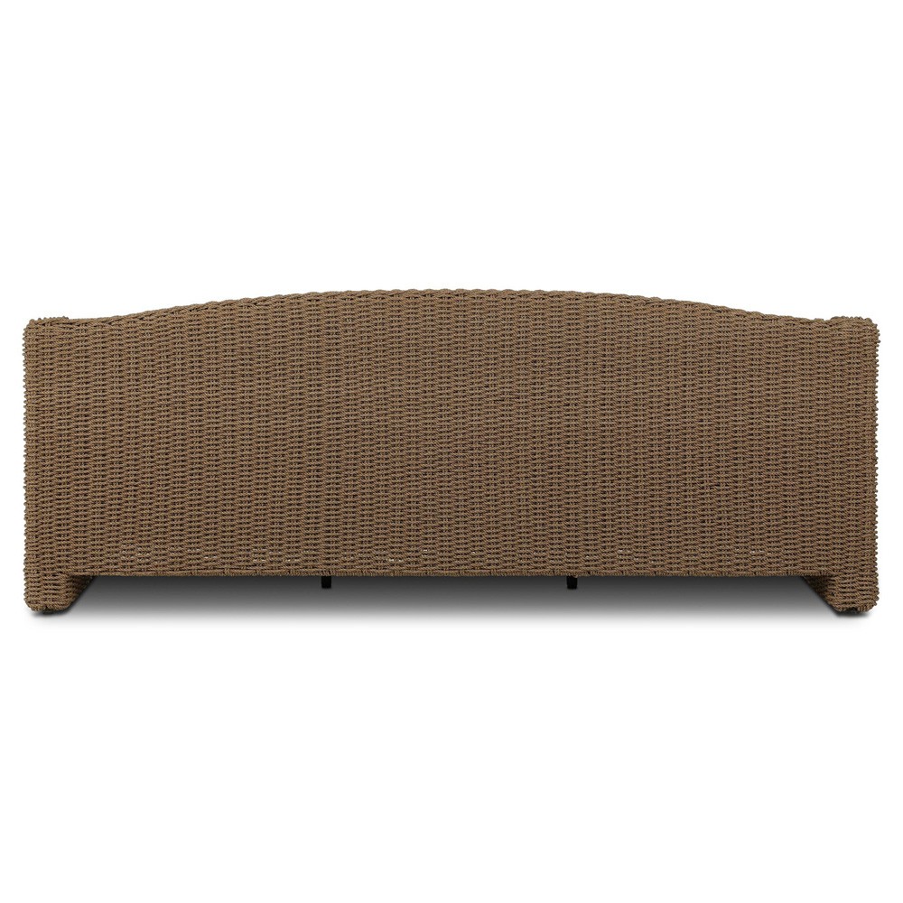 Marina Coastal Beach Cream Woven Outdoor Sofa - 93"|