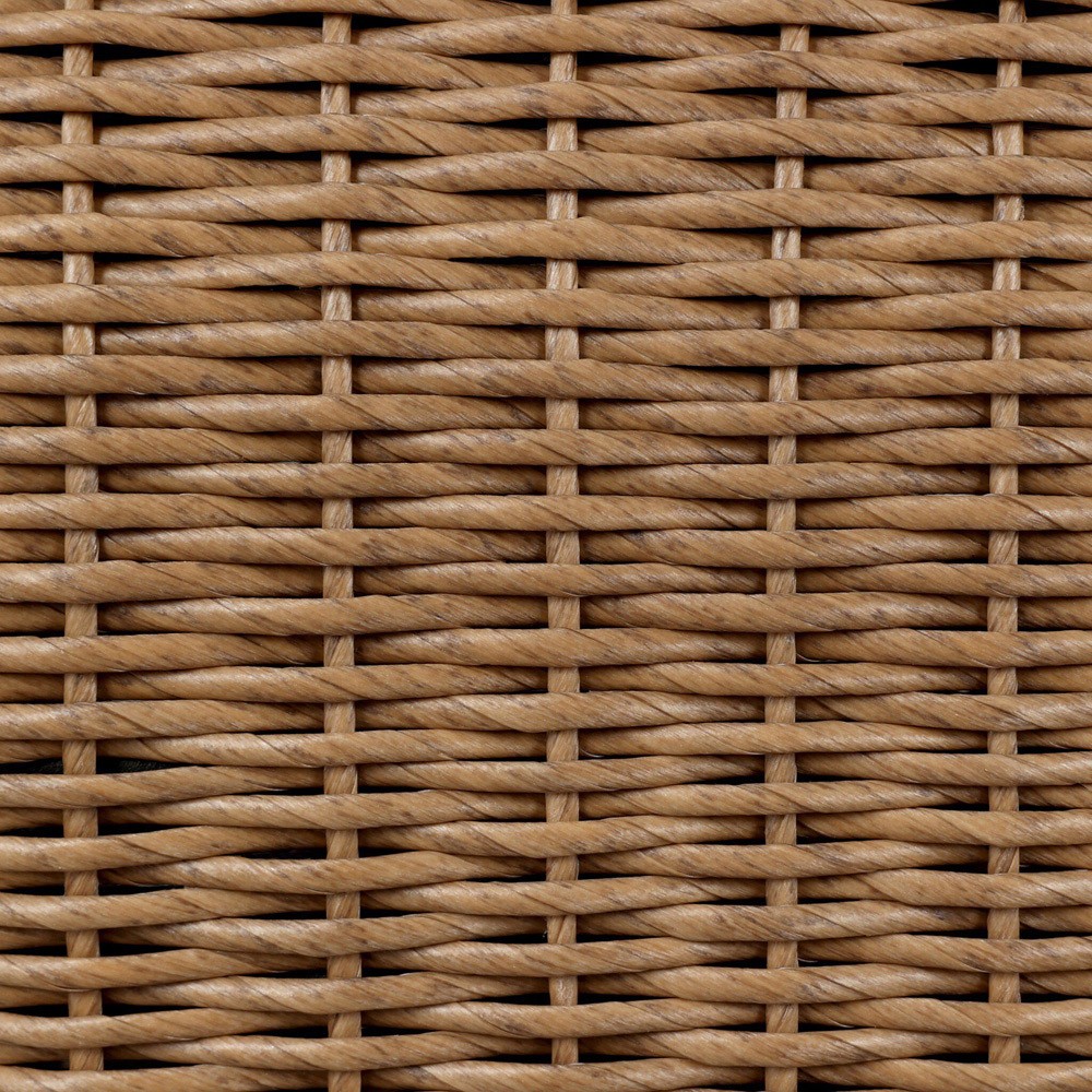 Mazie Coastal Beach Cream Woven Outdoor Swivel Chair|