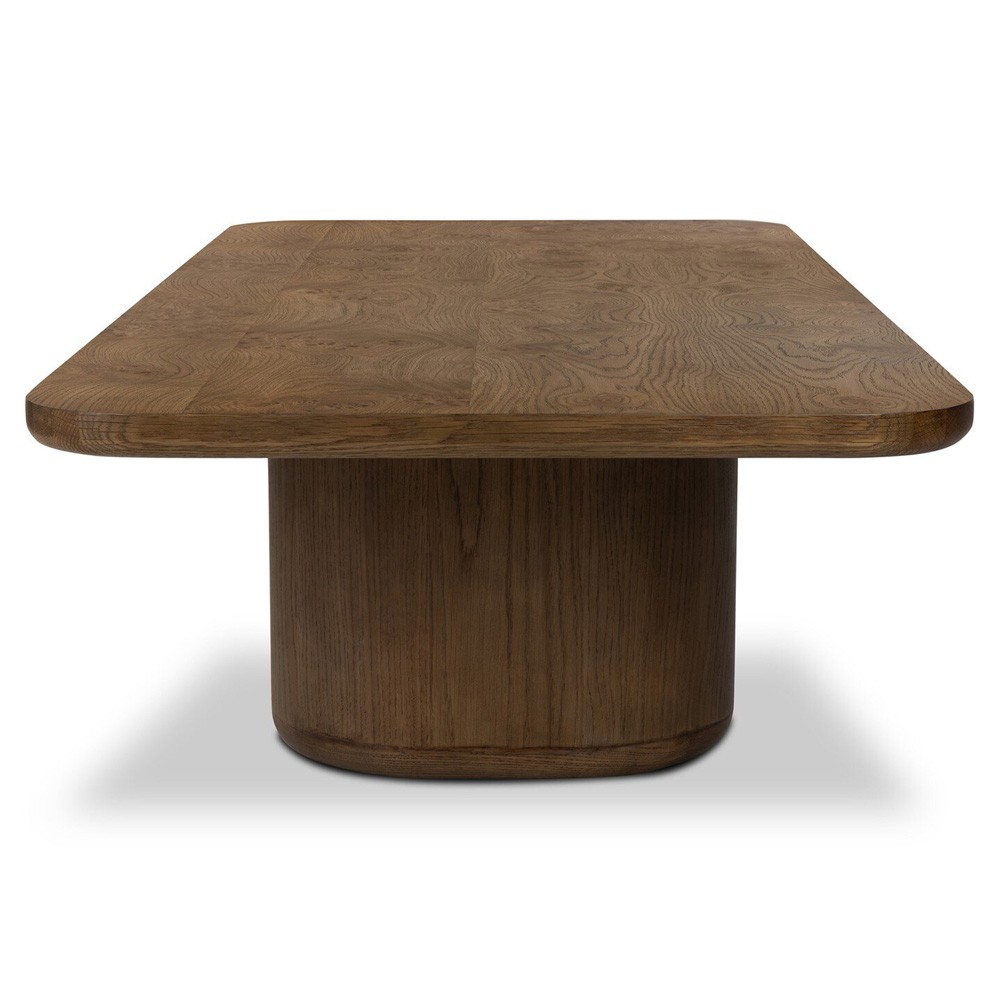 Morley Modern Classic Brown Burl Oak Rectangular Coffee Table|