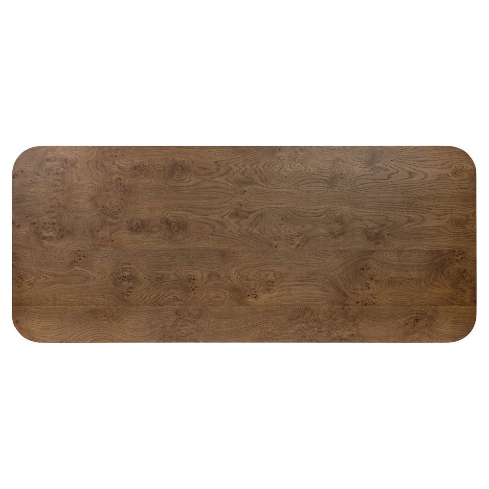 Morley Modern Classic Brown Burl Oak Rectangular Coffee Table|