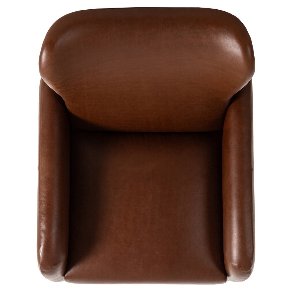 Neera Updated Traditional Brown Leather Wingback Recliner|