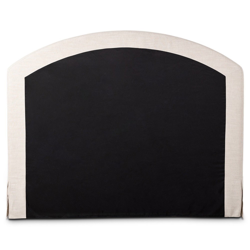 Oasley Updated Traditional Beige Slipcovered Bed - Queen|