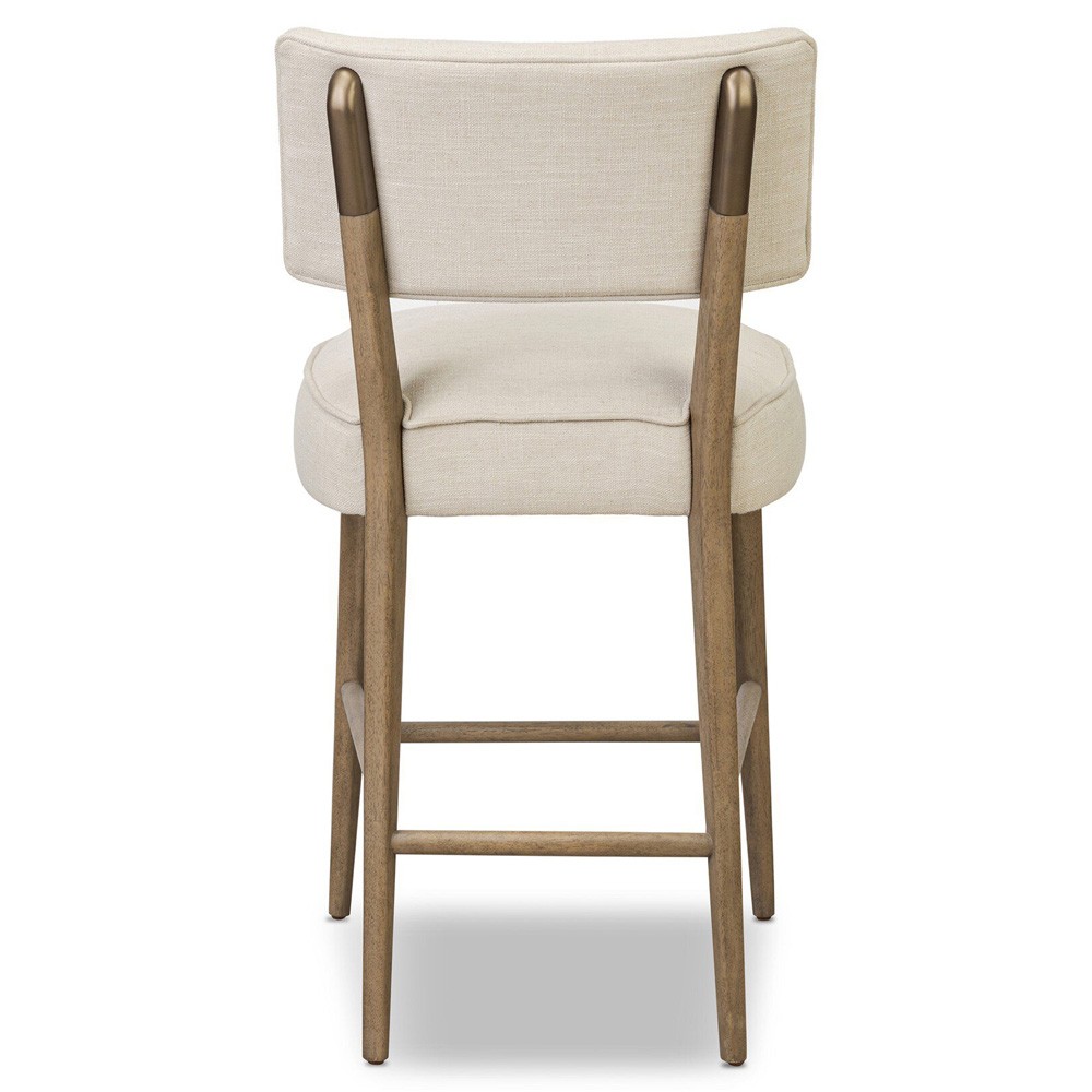 Andy Modern Classic Cream Performance Brown Wood Counter Stool|