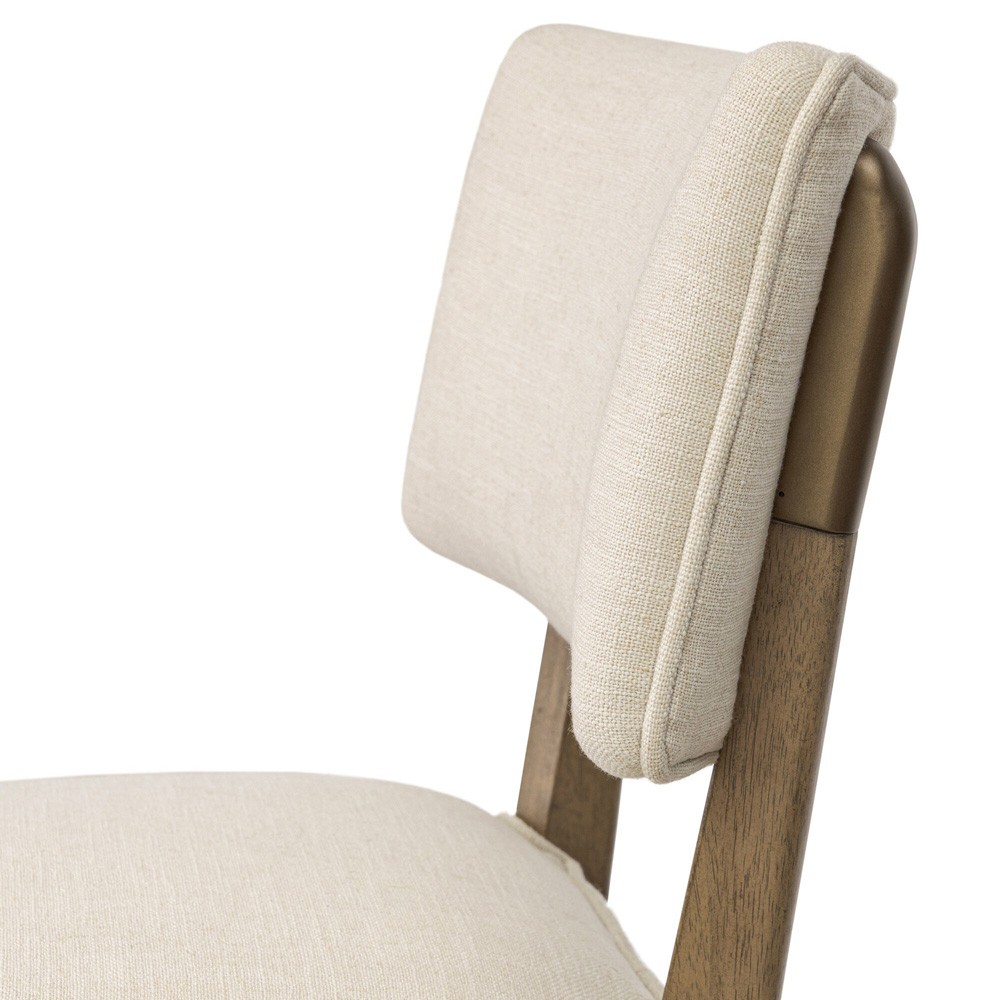 Andy Modern Classic Cream Performance Brown Wood Counter Stool|