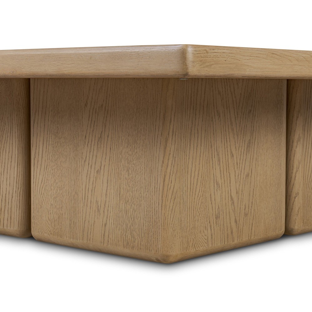 Pecos Modern Classic Light Wash Oak Square Coffee Table|