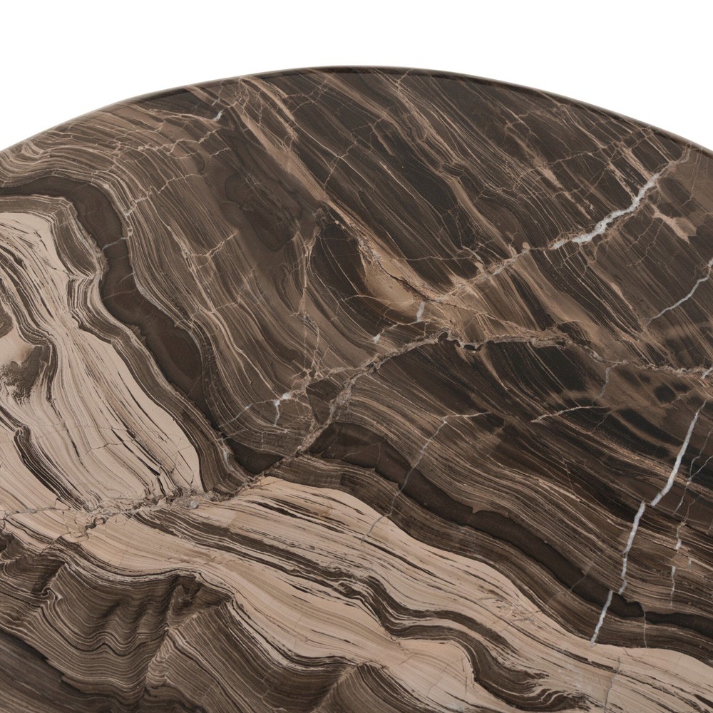 Ponce Modern Classic Brown Marble Oval Desk|