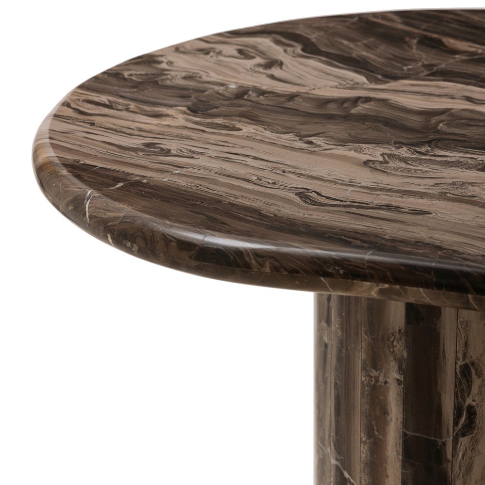 Ponce Modern Classic Brown Marble Oval Desk|