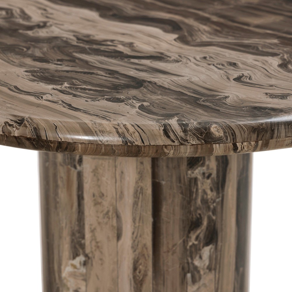 Ponce Modern Classic Brown Marble Oval Desk|