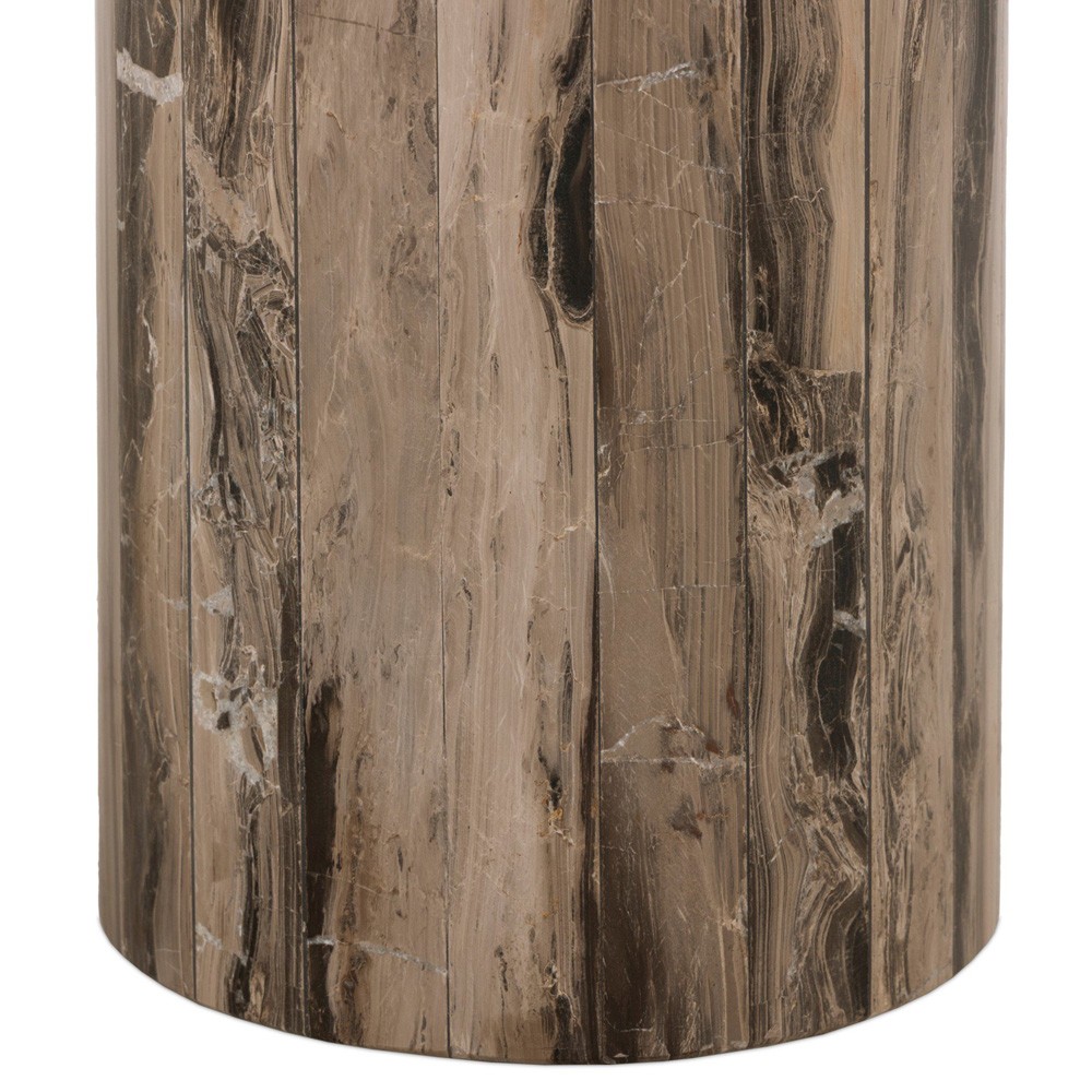 Ponce Modern Classic Brown Marble Oval Desk|