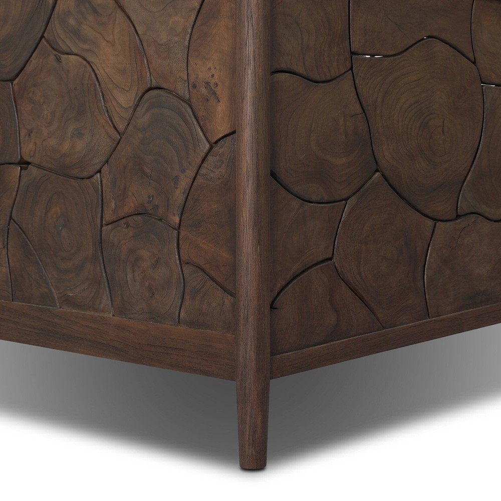 Ridge Rustic Lodge Dark Brown Teak Outdoor Sofa - 58"|